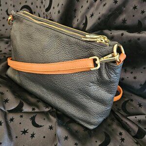 VALENTINA Italia Genuine Leather Triple Compartment Shoulder Bag